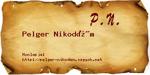 Pelger Nikodém névjegykártya